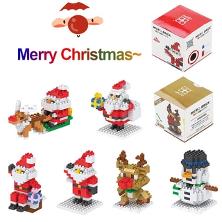 COD/พร้อมส่ง Christmas Santa Claus building block toy Snowman Mini building block childrens toy Christmas gift TLian