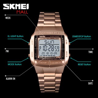 🚀ครบ99 ส่งฟรี👉20% Cashback💳SKMEI 1381 นาฬิกาข้อมือแบบ Dual Time 5 Alarm สำหรับผู้ชาย