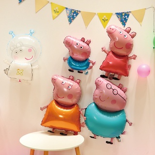 ลูกโป่งฟิล์มอลูมิเนียม รูปหมู peppa ขนาด 24 นิ้ว สําหรับตกแต่งปาร์ตี้วันเกิดเด็ก งานแต่งงาน