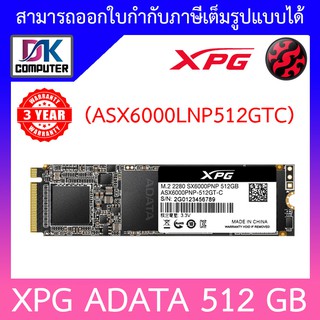 XPG ADATA 512GB SSD M.2 PCIe (ASX6000LNP512GTC) Warranty 3 years