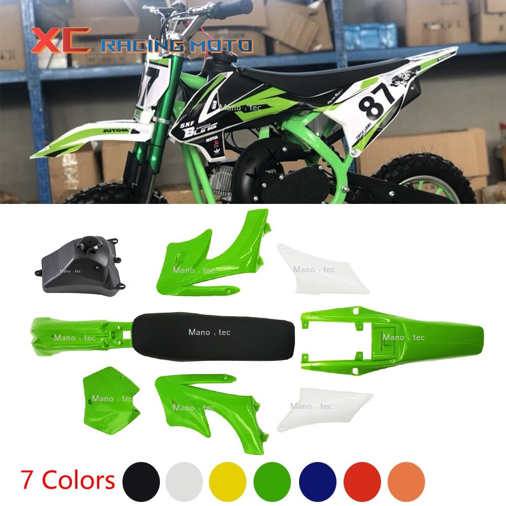 ชุดสีรถวิบาก ขาว+เขียว ( ชุดใหญ่ได้ครบได้เบาะ-ได้ถัง-ได้ชุดสี ) Crf 95-110 cc KLX 110 KSR KLX110 KX6