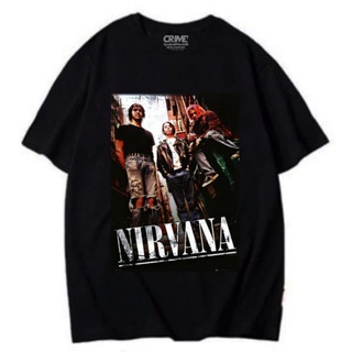 เสื้อยืดโอเวอร์ไซส์เสื้อเชิ้ต ลายวง Distro nirvanaS-3XL