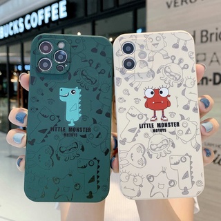 เคสไอโฟนลายการ์ตูนสีเขียว 🔥 ลายแถบข้างขอบเหลี่ยม เคสสัตว์ประหลาดเคสแบบนิ่ม TPU เคสไอโฟน7พลัส iPhone 12 Pro Max Apple iPhone11 11pm Xเคสi11 6 6s พลัส 11 7 8 Plus เคสไอโฟน11 Xr XS 8p mini SE 2020 เคสไอโฟน12 Case