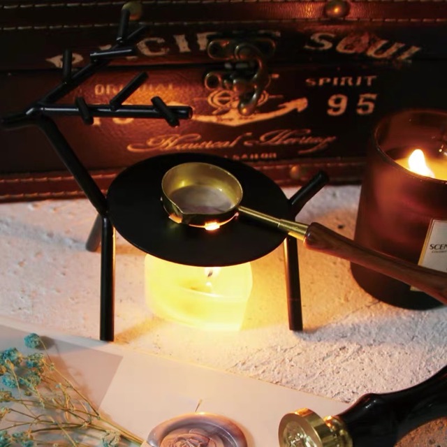 🔥ชุดเตาหลอมขี้ผึ้งครั่งแถมช้อน+เทียน แบบไม้/เหล็ก มีให้เลือกหลายแบบ คุ้มมาก! - รูปที่ 3