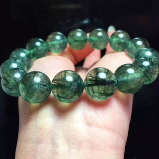 ไหมเขียวเหนี่ยวทรัพย์ Green Rutilated Quartz ขนาด 6-10 MM