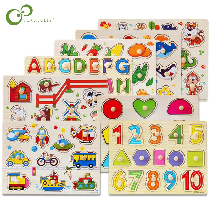 30cm Kid Early educational toys baby hand grasp wooden puzzle toy ...