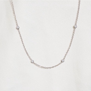 Silvermatters สร้อยคอโชคเกอร์ คริสตัลจุดล้อมเส้น (All Clear Crystal Choker Necklace)