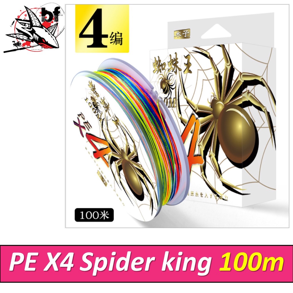 สาย PE x4 Spider King 100m Multi color สีรุ้ง