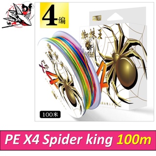 สาย PE x4 Spider King 100m Multi color สีรุ้ง