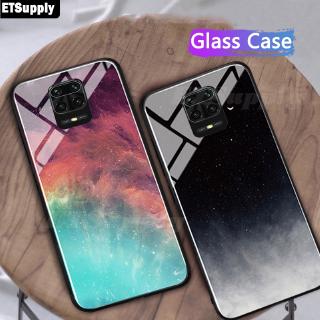 เคสกระจกนิรภัยกันรอยสําหรับ redmi note 9s starry galaxy moon 9 Pro