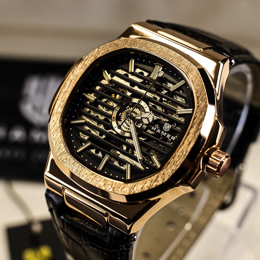 นาฬิกาข้อมือผู้ชาย สวยงามสไตล์คลาสสิก Hamer Casual Automatic Men's Watch รุ่น HM-02.06.11