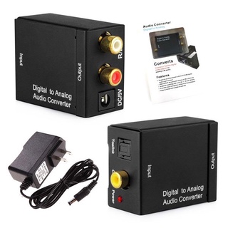 ตัวแปลงสัญญาณ Digital To Analog Audio Optical Coaxial Toslink Signal  Decoder Converter Adapter RCA With 3.5mm