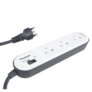 รางปลั๊กไฟ 3 ช่อง 1 สวิตซ์ PANASONIC WCHG24132W 1 ม. สีขาว  POWER STRIP 3 OUTLET 1 SWITCH PANASONIC WCHG24132W 1M WHITE