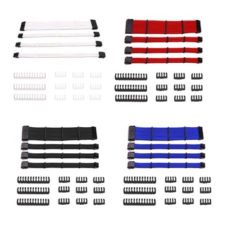 R* ชุดสายเคเบิลต่อขยายเมนบอร์ด 18AWG 24Pin 8 4+4 Pin CPU 8 6+2 Pin PCIE พร้อมหวี 33 ซม. หลากสี