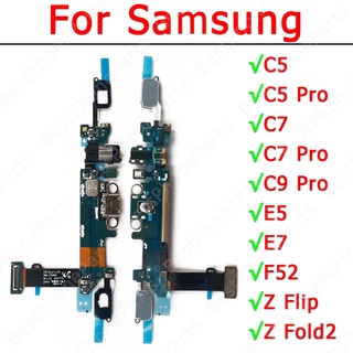 แท้ บอร์ดชาร์จ Usb PCB สําหรับ Samsung Galaxy C5 C7 C9 Pro E5 E7 F52 Z Flip Fold2