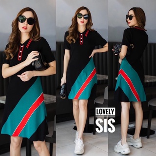 🌈🌿🌸🌼🌺🤎💚❤️🇰🇷 Knit Polo Slant Color Dress