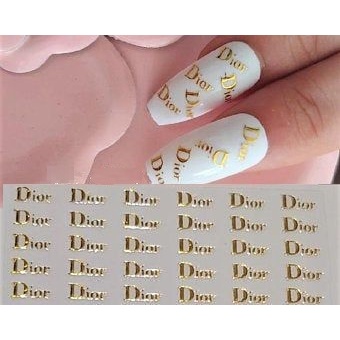 (พร้อมส่ง) สติ๊กเกอร์ ติดเล็บ ลายแบรนด์เนม ดิออร์ หลุยส์ Brandname Nail Sticker Dior Louis Vuitton