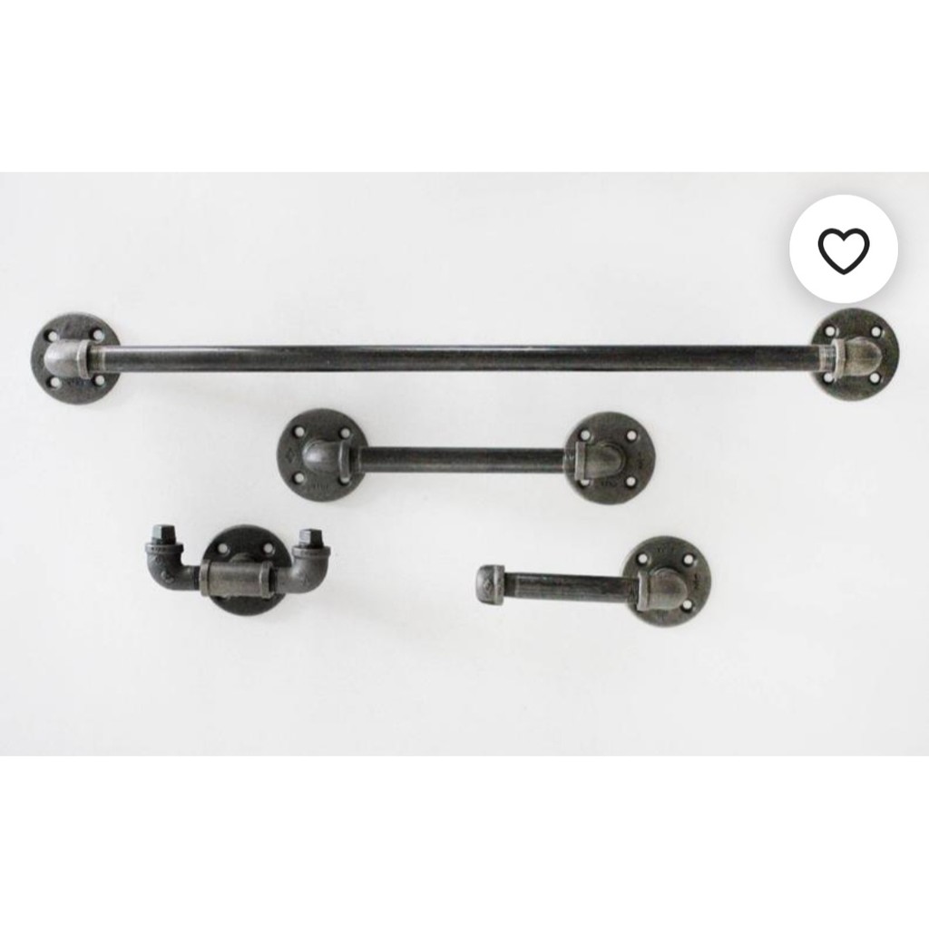 (ชุดคอมโบ)เหล็กชุบสังกะสีอุตสาหกรรม PIpe Creatif Loft Style ไม้แขวนเสื้อ