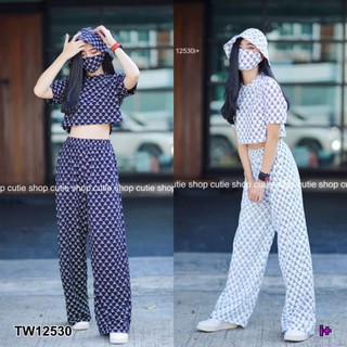 ชุดเซ็ท​เสื้อค​ร​อป​+กก.ยาว+แมส+หมวกลาย