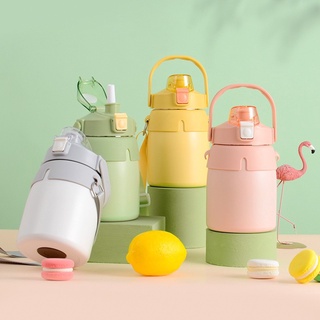กระบอกน้ำ ขวดน้ำ เก็บความเย็น-ความร้อน 850ml ขวดน้ำสเตนเลส316 สูญญากาศ รีสติ๊กเกอร์  สายสะพาย