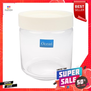 ขวดโหลแก้วฝาดึง OCEAN POP JAR 0.5 ลิตร สีขาวGLASS CANISTER OCEAN POP JAR 0.5L WHITE