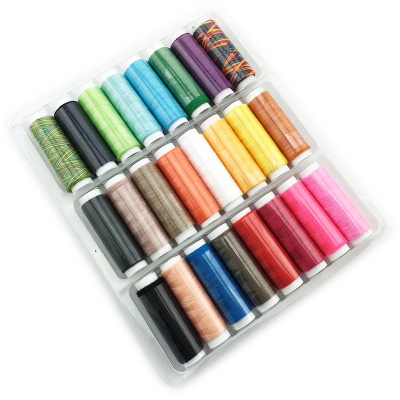 ชุดด้ายผ้าฝ้ายโพลีเอสเตอร์ 402 อุปกรณ์เสริม สําหรับเย็บผ้า 24 ชิ้น