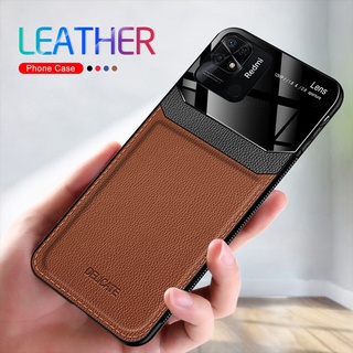 Leather Mirror Glass Phone Cover For Xiaomi Redmi 10C PU Shockproof Phone Back Case For Xiaomi Redmi 10c Redmi 10 c c10 6.71inch