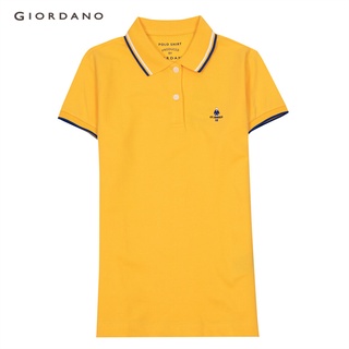 GIORDANO เสื้อโปโลผู้หญิง ปักclassicMan - Womens Classic Man polo 05319260