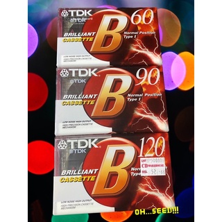 เทปเปล่า TDK รุ่น B60/90/120 นาที สำหรับอัดเสียง มือหนึ่งในซีล เลิกผลิตแล้ว