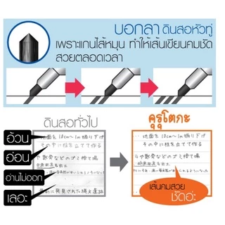 ดินสอกดเหลาไส้ ในตัว Uni KURU TOGA Made in Japan ดินสอกด ยูนิ สินค้าจากญี่ปุ่น ขนาด 0.5 mm M5-450T ด้ามใส