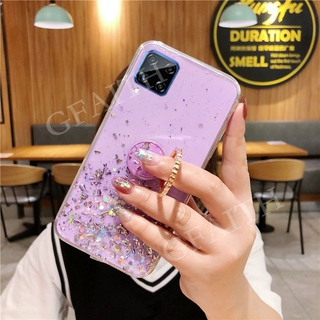 เคสโทรศัพท์ Samsung Galaxy A02s A12 5G Phone Case With Ring Stand Holder Bling Star TPU SoftCase Casing SamsungA12 Back Cover