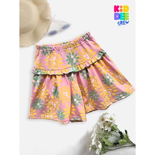 KiddeeCrew กางเกงกระโปรงเด็ก กางเกงกระโปรงชมพูดอกทานตะวัน Sunflower pink skirt เหมาะสำหรับอายุ 2-10 ปี