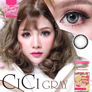 CICI Gray  Kitty Kawaii บิ๊กอาย สีเทา โทนแบ๊ว คอนแทคเลนส์ Contact Lens Bigeyes ตาโต ตัดขอบดำ สายตาสั้น แฟชั่น ค่าสายตา