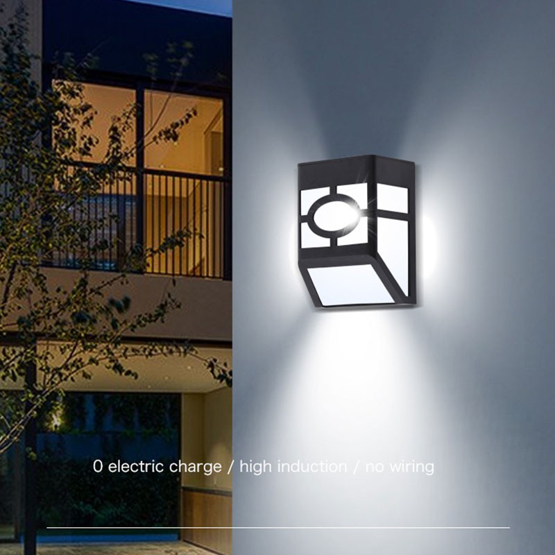 Solar โคมไฟแสงสว่างติดฝาผนัง/ริมรั้ว พลังงานแสงอาทิตย์ ขนาด 2LED (แสงสีขาว)