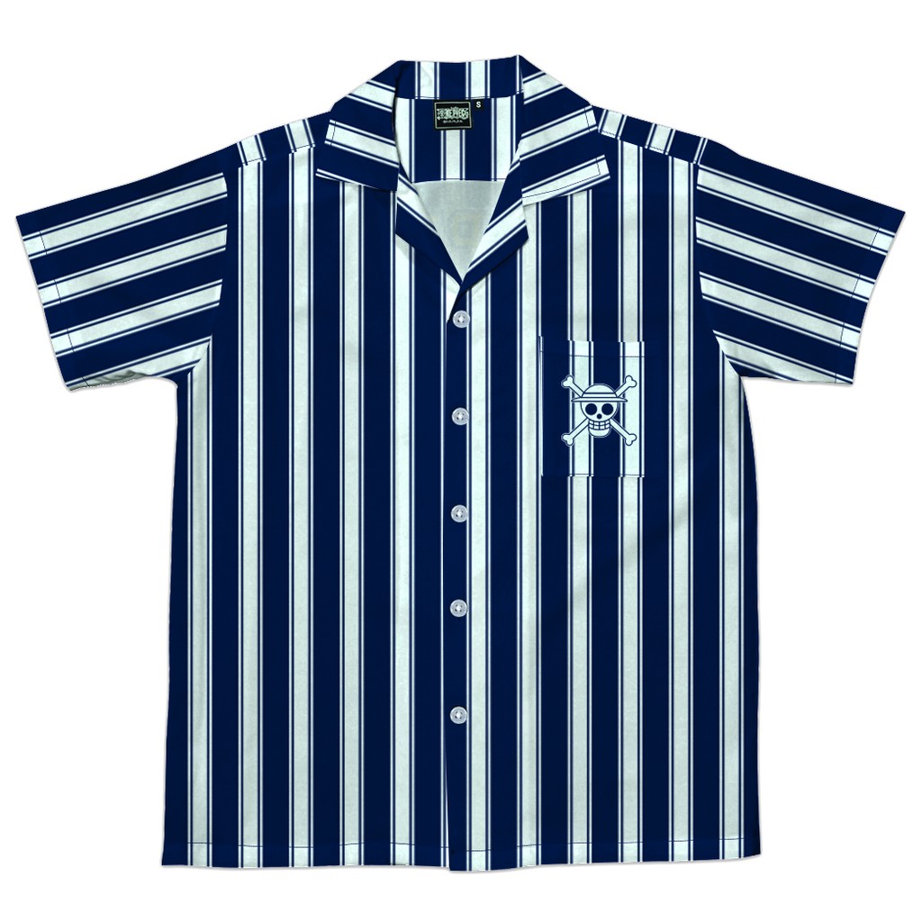 Dextreme เสื้อฮาวายวันพีซ (DOP-1215) Hawaii shirt One Piece Captain Luffy Strip