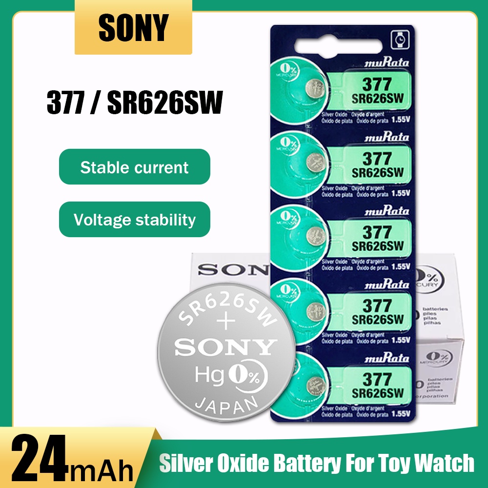 100PCS Sony 377 SR626SW 626 SR626 AG4 1.55V Silver Oxide Button Battery For Watch Camera Toy Clock R