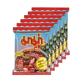Mama มาม่า บะหมี่กึ่งสำเร็จรูป รสหมูน้ำตก 55 ก. แพ็ค 6 ถุงจำนวน 2 แพ็ค Mama Instant Noodles Pork Flavor 55 g. Pack 6 bag
