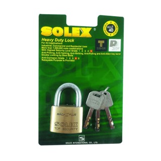 กุญแจคล้อง สั้น SOLEX MACH II-PLUS 40MM ทอง