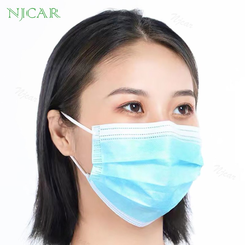 NJCAR1 H102 หน้ากากอนามัย (ไม่มีกล่อง) นำเข้า กล่องละ 50 ชิ้น ป้องกันเชื้อโรค import surgical face mask