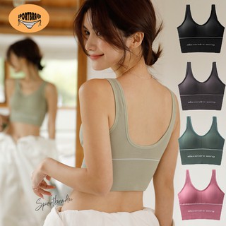 CB-658  [Sportbra4u]สปอร์ตบราหลังเว้า สกรีนลายalaxender weng บราแฟชั่นผู้หญิง ชุดชั้นใน