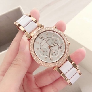 ✴️ แท้ 💯% MK WOMEN’S MK5774 PARKER ROSE GOLD TONE WHITE WATCH