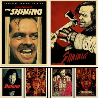 โปสเตอร์กระดาษคราฟท์ พิมพ์ลายภาพยนตร์ The shining สไตล์เรโทร สําหรับตกแต่งผนัง