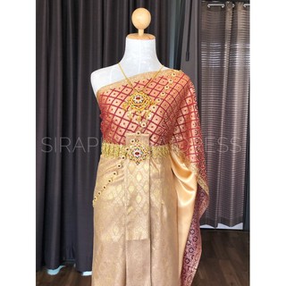 ชุดไทยสีอดง ชุดไทยออเจ้า ชุดไทยราคาถูก