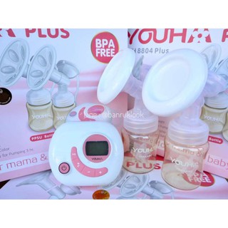 Youha Plus เครื่องปั๊มนมไฟฟ้าคู่ยูฮาพลัส รุ่น YH8804+(รับประกัน1ปี) สีชมพู