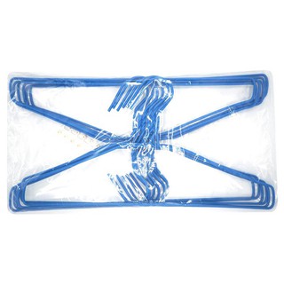 ✨นาทีทอง✨ ไม้แขวนเสื้อลวดเคลือบ สีน้ำเงิน แพ็ค 12 Plastic-Coated Wire Clothes Hangers Blue Color Pack 12