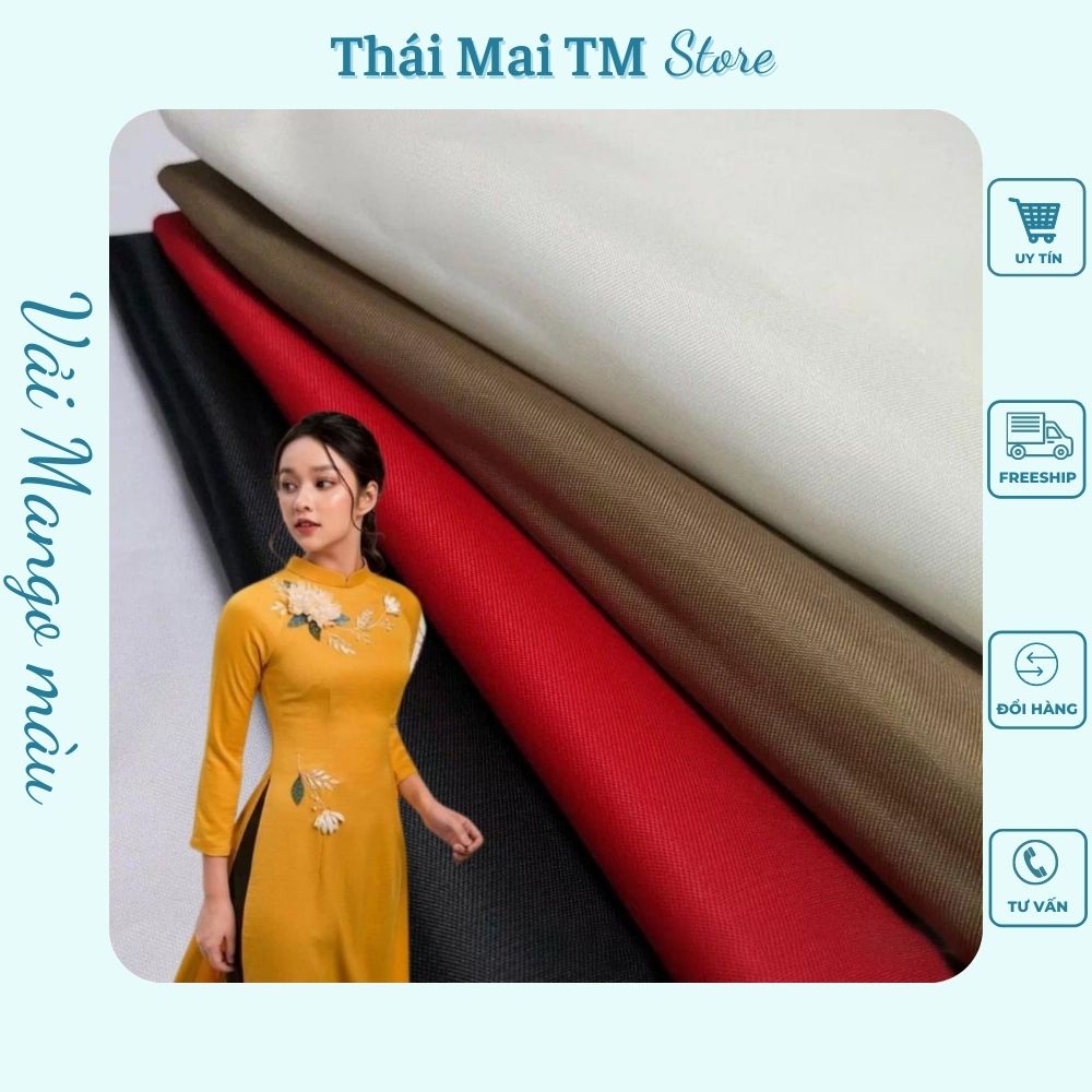 ผ้าไหมมะม่วงแท้ ao dai ผ้าไหมเกรดพรีเมี่ยม 1 เส้น ThaiMaiTM