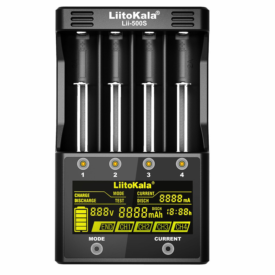 เครื่องชาร์จถ่าน LiitoKala Lii-500S  รองรับ 26650，21700，20700, 18650, 18490, 18350 AA  AAA - Battery Charger（ของแท้100%)