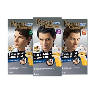 Bigen Men’s One Push บีเง็น เมนส์ ครีม คัลเลอร์ ผลิตภัณฑ์เปลี่ยนสีผม ปิดผมขาวแนบสนิท ที่เหมาะสำหรับคุณผู้ชายทุกวัย