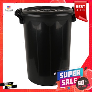 ถังขยะกลม ฝาเปิด-ปิด ACCO 66L สีดำROUND DUSTBIN ACCO 66L BLACK