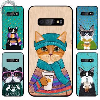 Case Samsung  S8 S8 Plus S9 S10 S10+ Note8 Note9 Note10 10+ Cute cat Casing Soft Case【YXC】